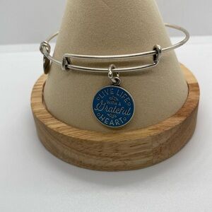 ALEX AND ANI Live Life with a Grateful Heart Bangle in Rafaelian Silver/GC